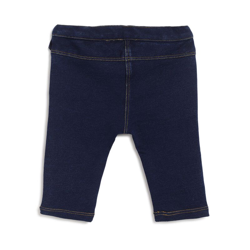 Girls Dark Blue Stretch Denim Long Trouser image number null